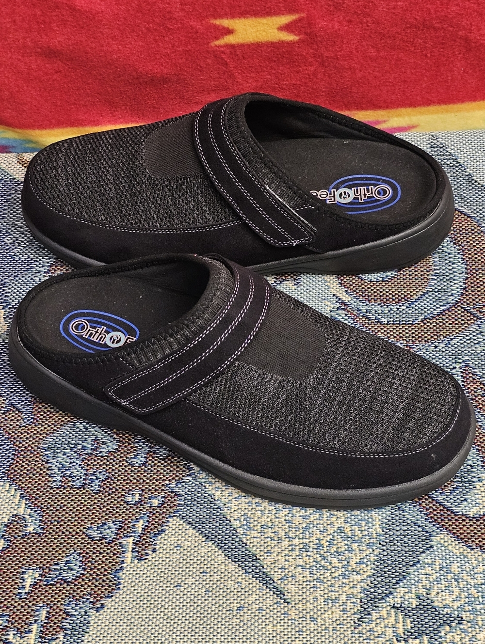 Orthofeet Hudson 334 Men’s Size 11 2E Wide Black Diabetic Comfort Slipper Clog